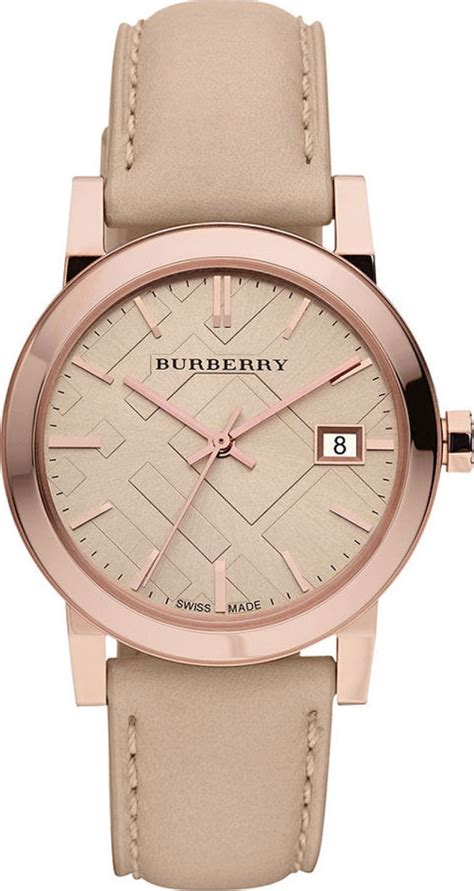 Ladies Burberry City Nova Beige Leather Strap Chronograph 